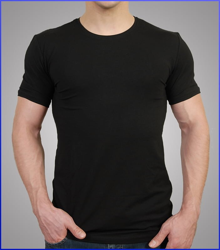 T-Shirt Body Round Neck Short Sleeve - Black - Black Line